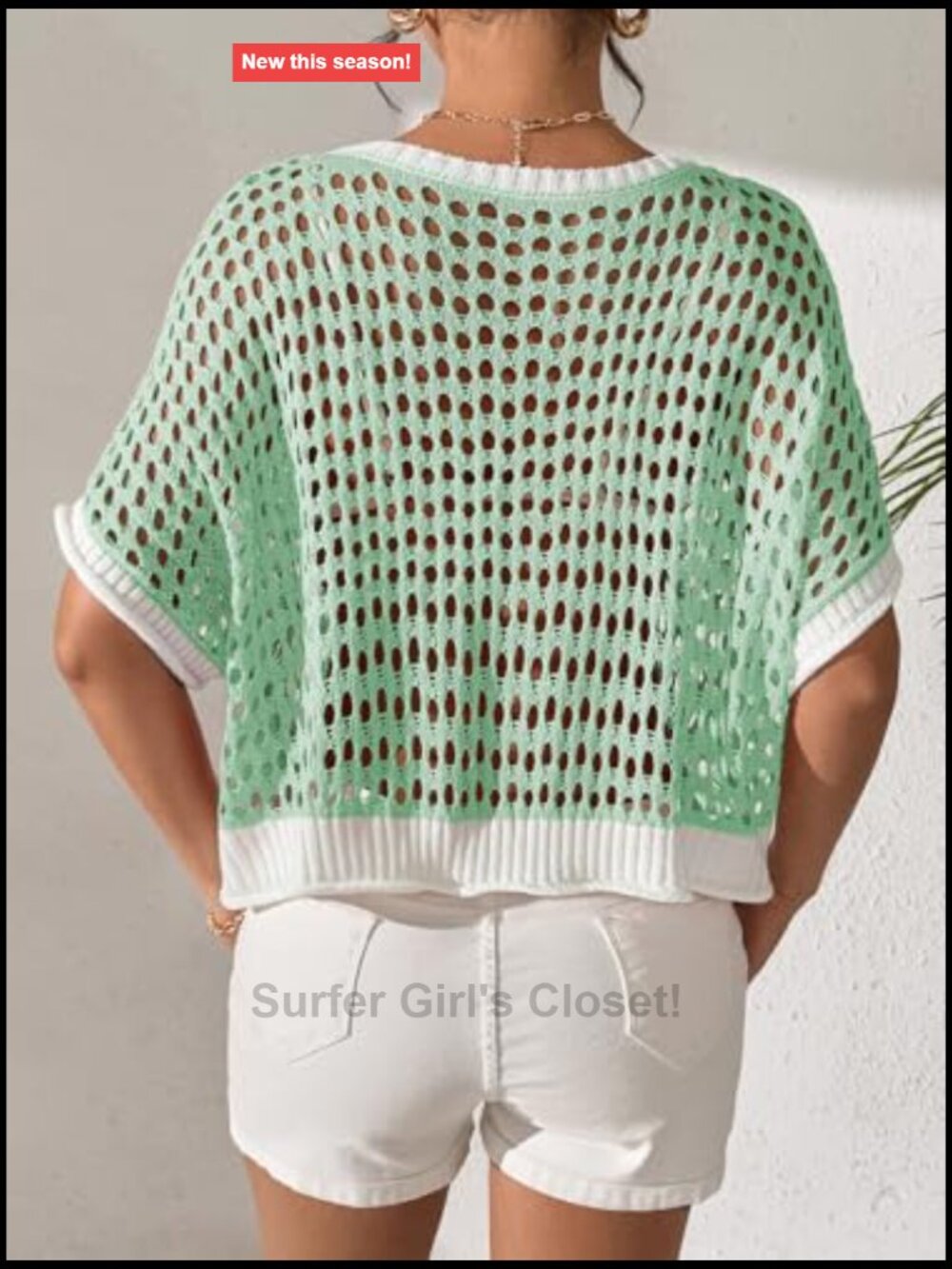 Crochet Hollow Out Knit Beach Cover Up Sweater - Picture 4 of 7